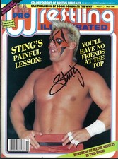 EB2949  STING BRUTUS BEEFCAKE  signed Vintage Wrestling Magazine w/COA