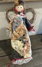 Primitive Cloth Handmade Sewn Folk Art Farmhouse Country Angel  21"