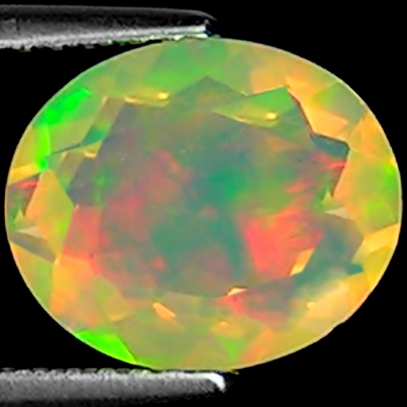 1.71 Ct Natural Ethiopian Faceted Opal Gemstone Multi Color Oval Cut