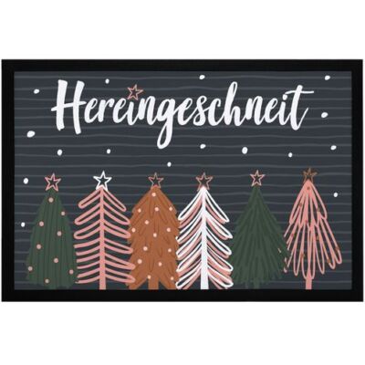 Fußmatte Weihnachten Winter Motiv Hereingeschneit Schneeflocken Sterne