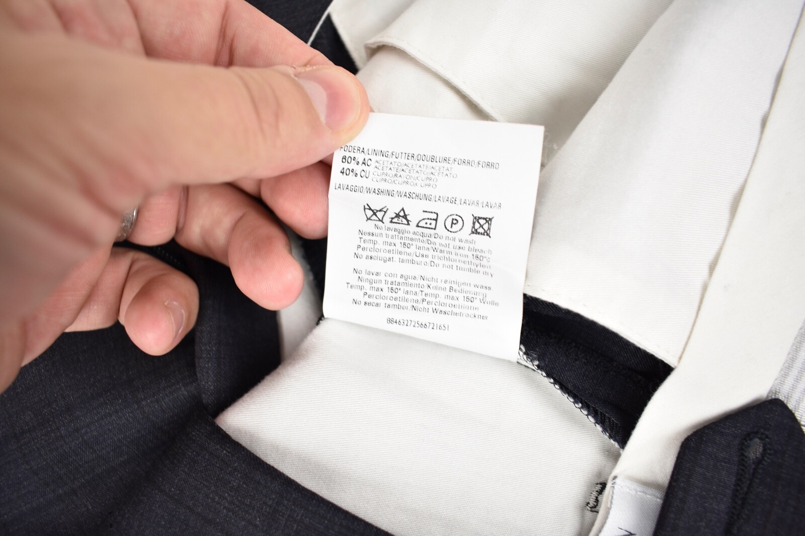 Zanella Devon Dark Gray Checked 100% Wool Flat Fr… - image 9