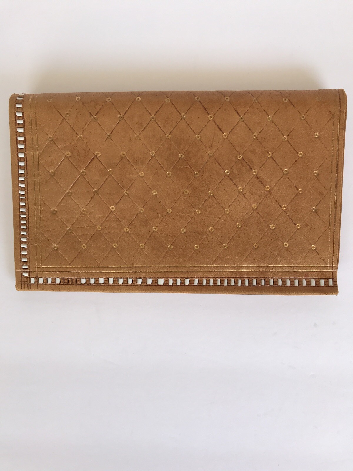 Vintage Moroccan Soft Tan Leather Women's Wallet Bill… Gem