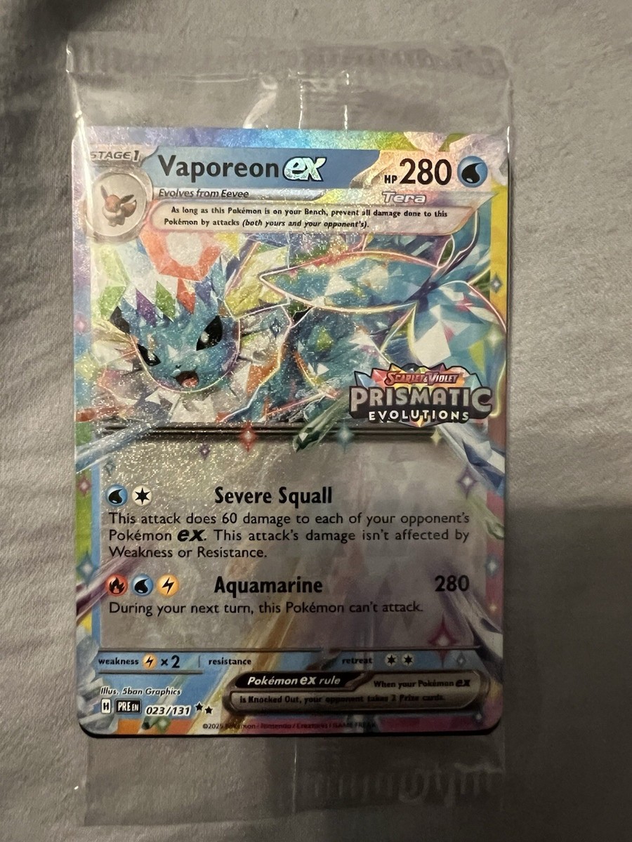 Sealed Vaporeon ex 23/131 Prismatic Evolutions Stamped Surprise