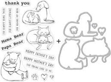 HERO ARTS - ACRYLIC STAMPS N CUTTING DIE BUNDLE - MOTHER AND FATHER ANIMALS