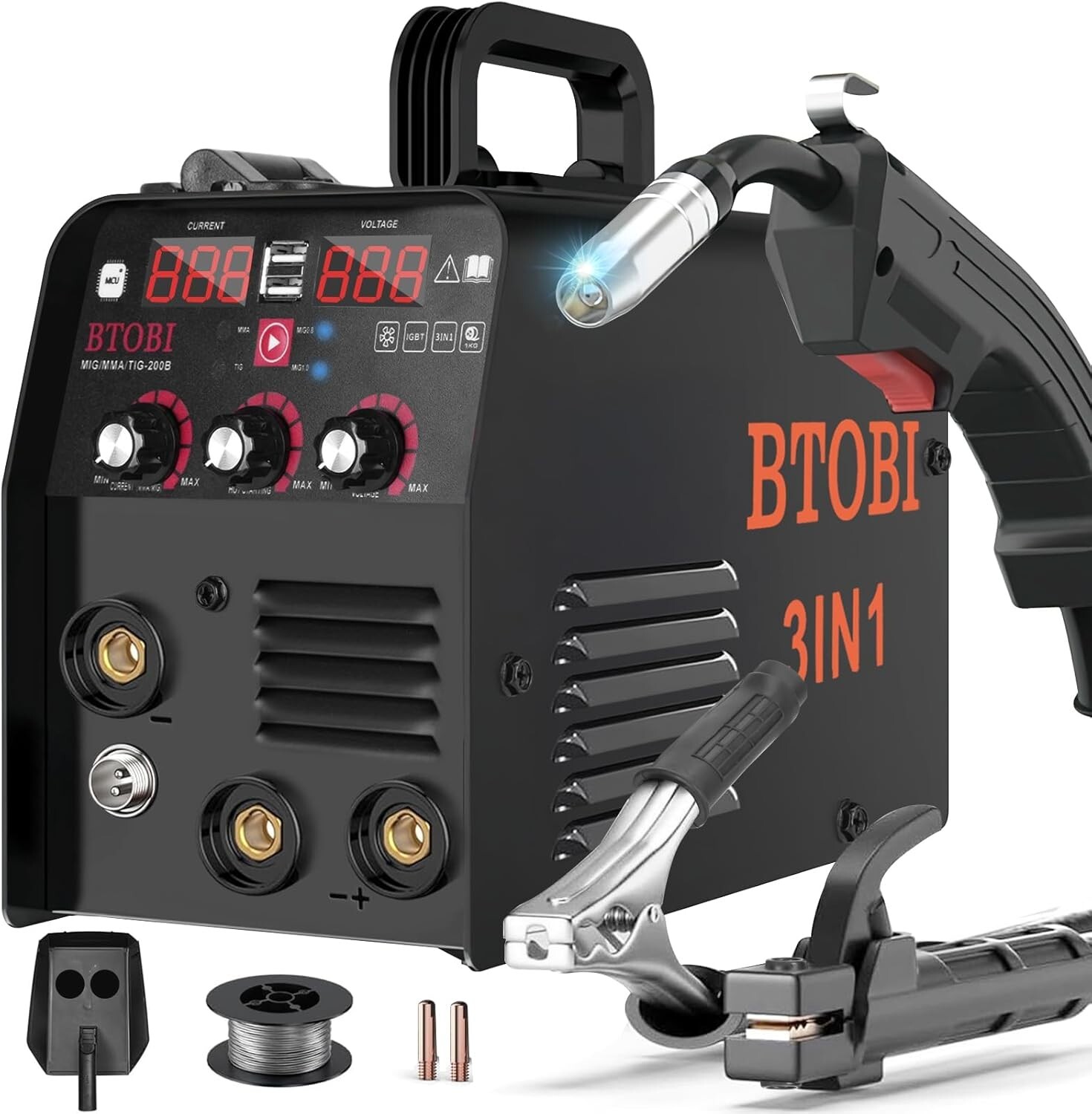 Lightweight 3-in-1 MIG Welder with Auto-Protection Features - 13.13 lbs