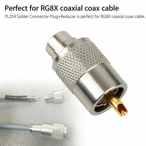 10pcs PL259 Solder Connector Plug with Reducer for UHF RG8X Coaxial Coax Cable - Picture 9 of 10