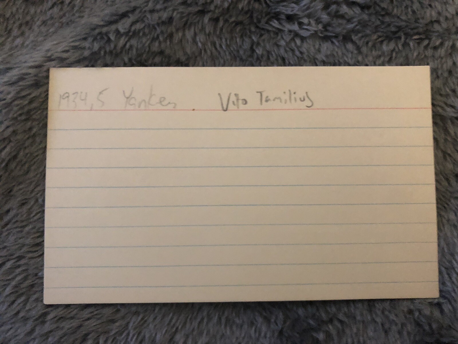 Vito Tamulis Signed Index Card New York Yankees - image 2