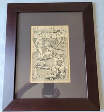 Original Drawing SKATERS by David Jablow Ink on Paper 2013 Framed RARE POP ART