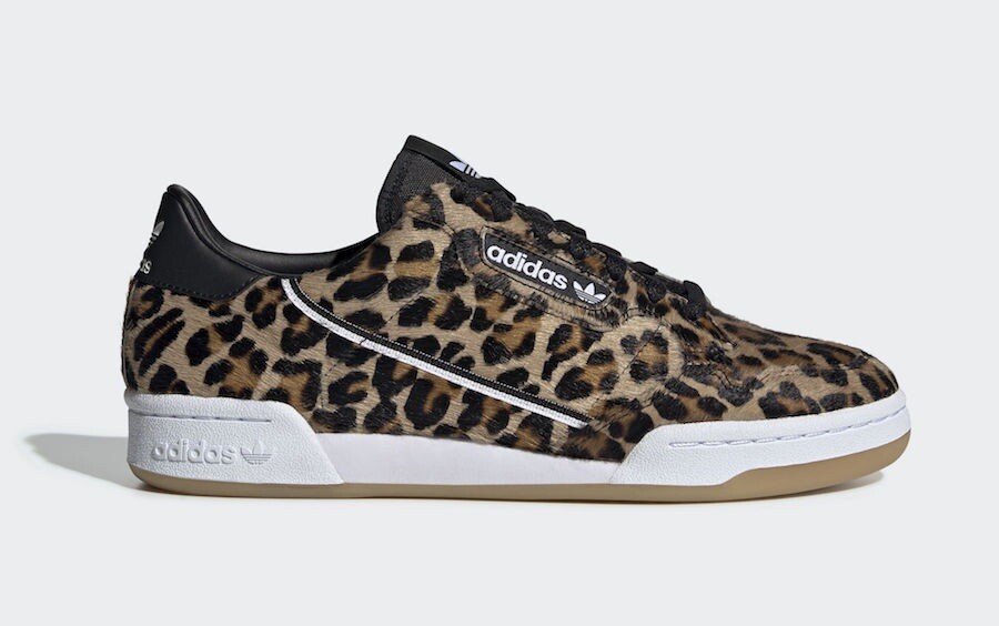 adidas originals continental 80 trainers in leopard print