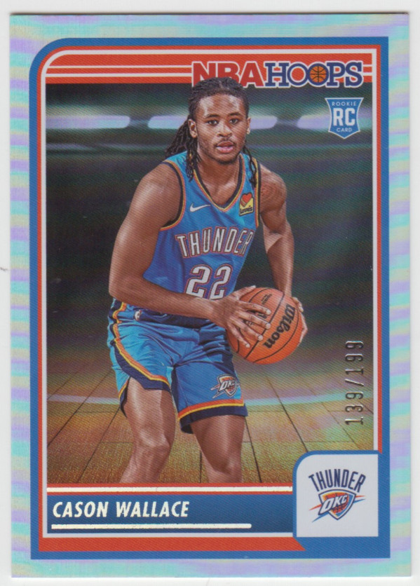 2023-24 Panini NBA Hoops Cason Wallace Silver Holo #252 Rookie RC 139/199
