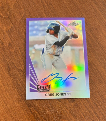 Greg Jones 2019 Leaf Metal Draft Purple Auto LT-GJ1 UNC Rays Astros /25