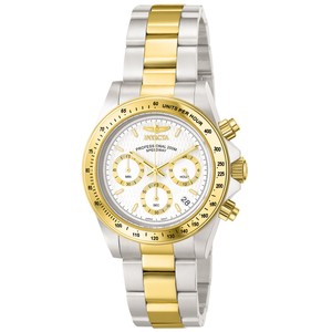 Invicta-Men-039-s-Watch-Speedway-White-and-Gold-Tone-Dial-Chronograph-Bracelet-9212