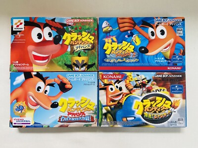 Nintendo GameBoy Advance Crash Bandicoot set 1 2 Purple Ripto's