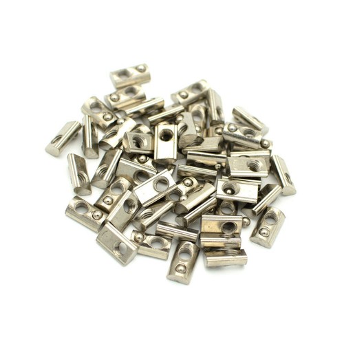 M4 M5 M6 M8 T-Nut Round Roll T Slot Spring Nut 4040/4545 Series Nickel Plated - Picture 2 of 4