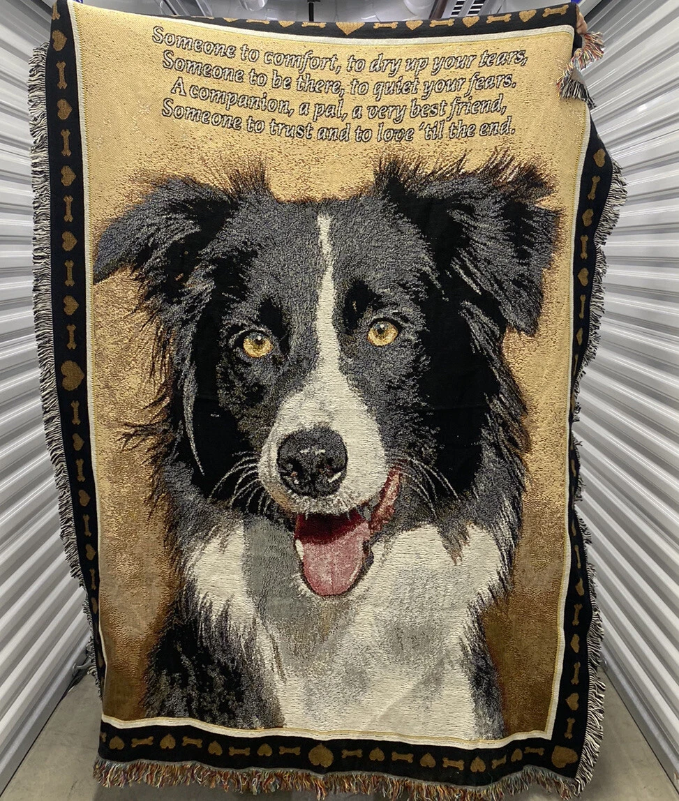 Border collie throw blanket hot sale
