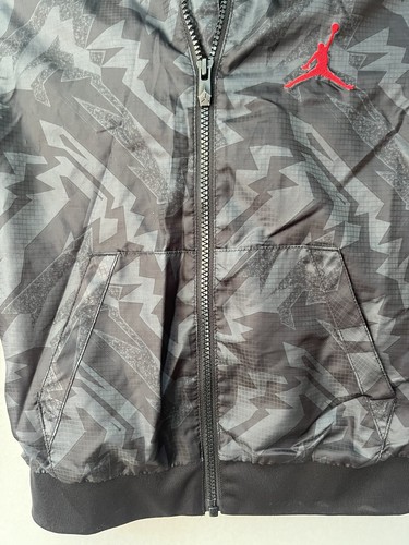 Air Jordan Black Windbreaker Jacket Full Zip Youth Boys Size M (5-6y) GREAT - Picture 6 of 9