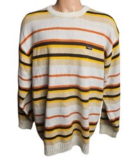 Vtg Y2K South Pole Striped Knut Crew Neck Sweater Men 2XL Hip Hop Streetwear