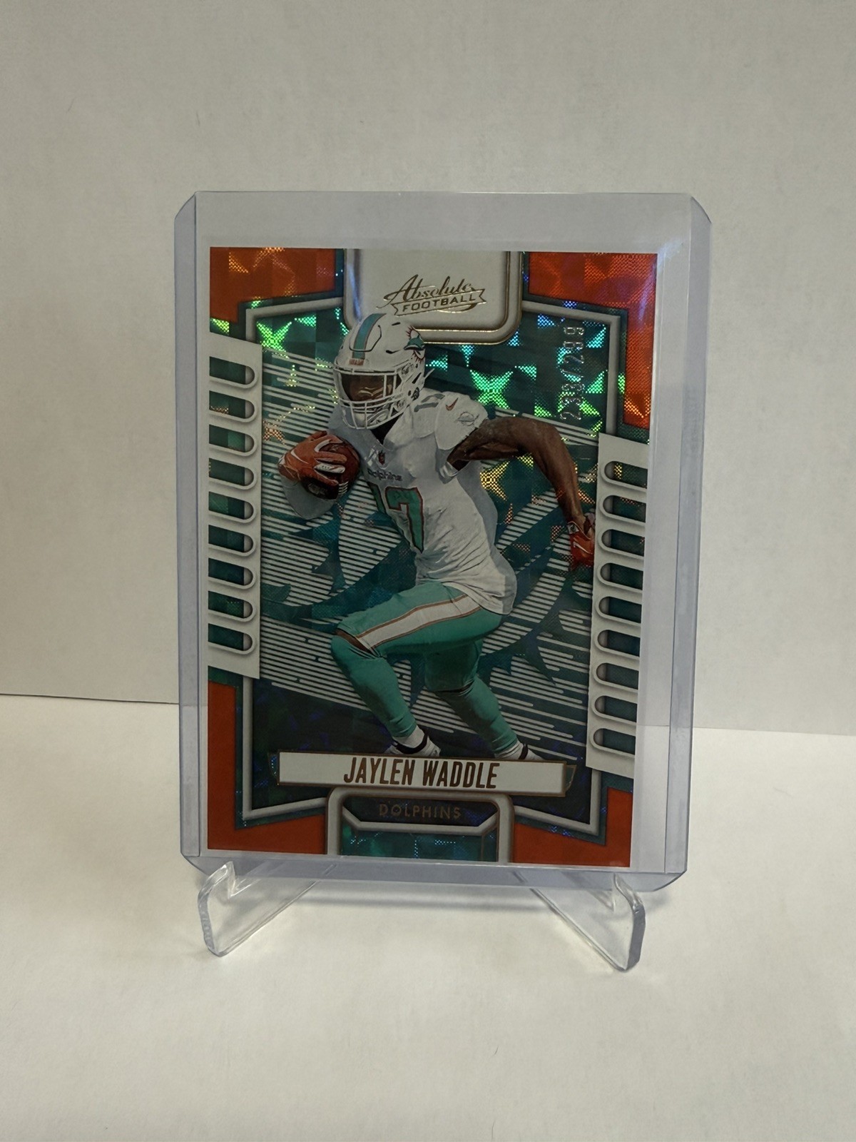 2023 Panini Absolute - Jaylen Waddle #96 Orange Mosaic /299