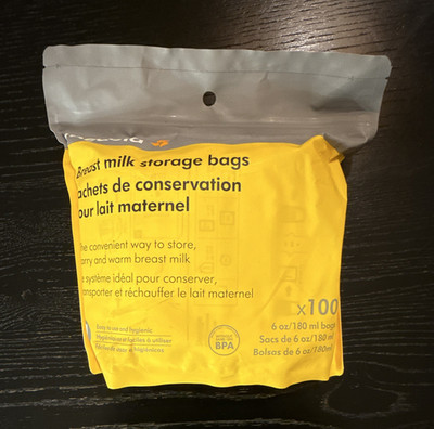 NEW Medela Breast Milk Storage Bags Pouch 6oz/180ml 100ct Self-Standing