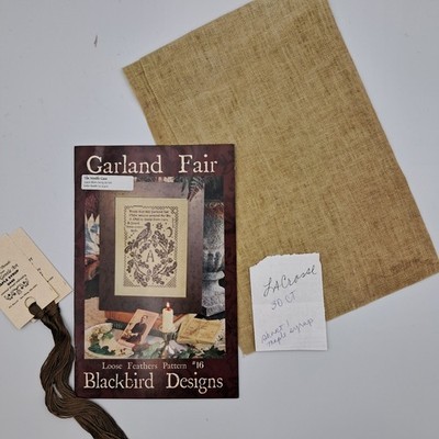 Blackbird Designs Garland Fair Loose Feathers 16 Cross Stitch Kit
