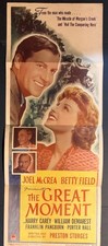 "THE GREAT MOMENT"-ORIGINAL INSERT POSTER-14 X 36-JOEL MCCREA-BETTY FIELD