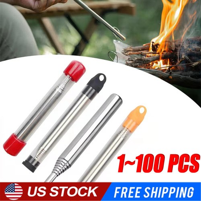 #ad Outdoor Pocket Bellow Stainless Steel Telescopic Blow Fire Tube Blowpipe Tool $111.10
