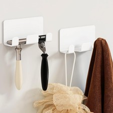 Razor Holder for Shower 2 Pack Self Adhesive Shaver Hook for Wall with Heavy