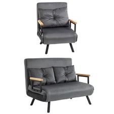 Schlafsofa, Relaxsessel mit Bettfunktion, Gästebett mit Samtoptik Refurbished