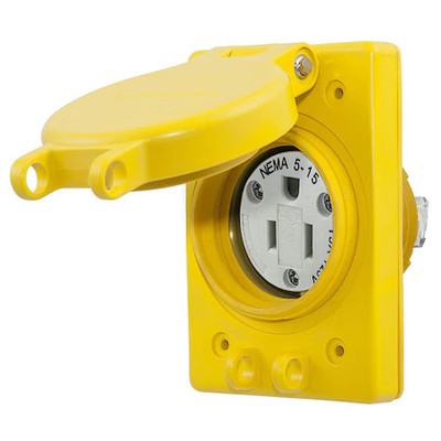 Hubbell Wiring Device-Kellems Hbl60w47 Watertight Straight Blade Receptacle,