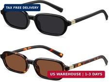 Retro Rectangle Sunglasses for Women Men Trendy Vintage Small Square Sun Glasses