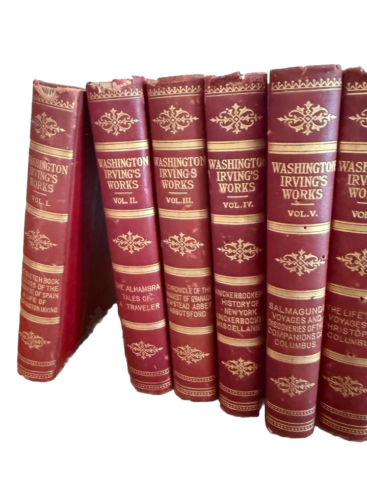 1897 The Works of Washington IRVING Set Of 14 Works Peter Fenelon Collier Press - Image 2 of 4