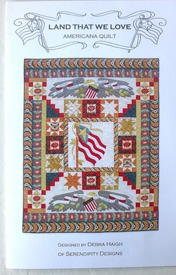 Serendipity Designs Land That We Love Americana Quilt 60'' x 80'' Quilt Pattern