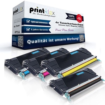 4x Rebuild XL Tonerkartuschen für Lexmark C522N - vier Farben - Print Plus Serie