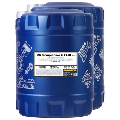 MANNOL Kompressoröl Compressor Oil ISO 46 2x 10 Liter Kompressor Öl Kompressoren