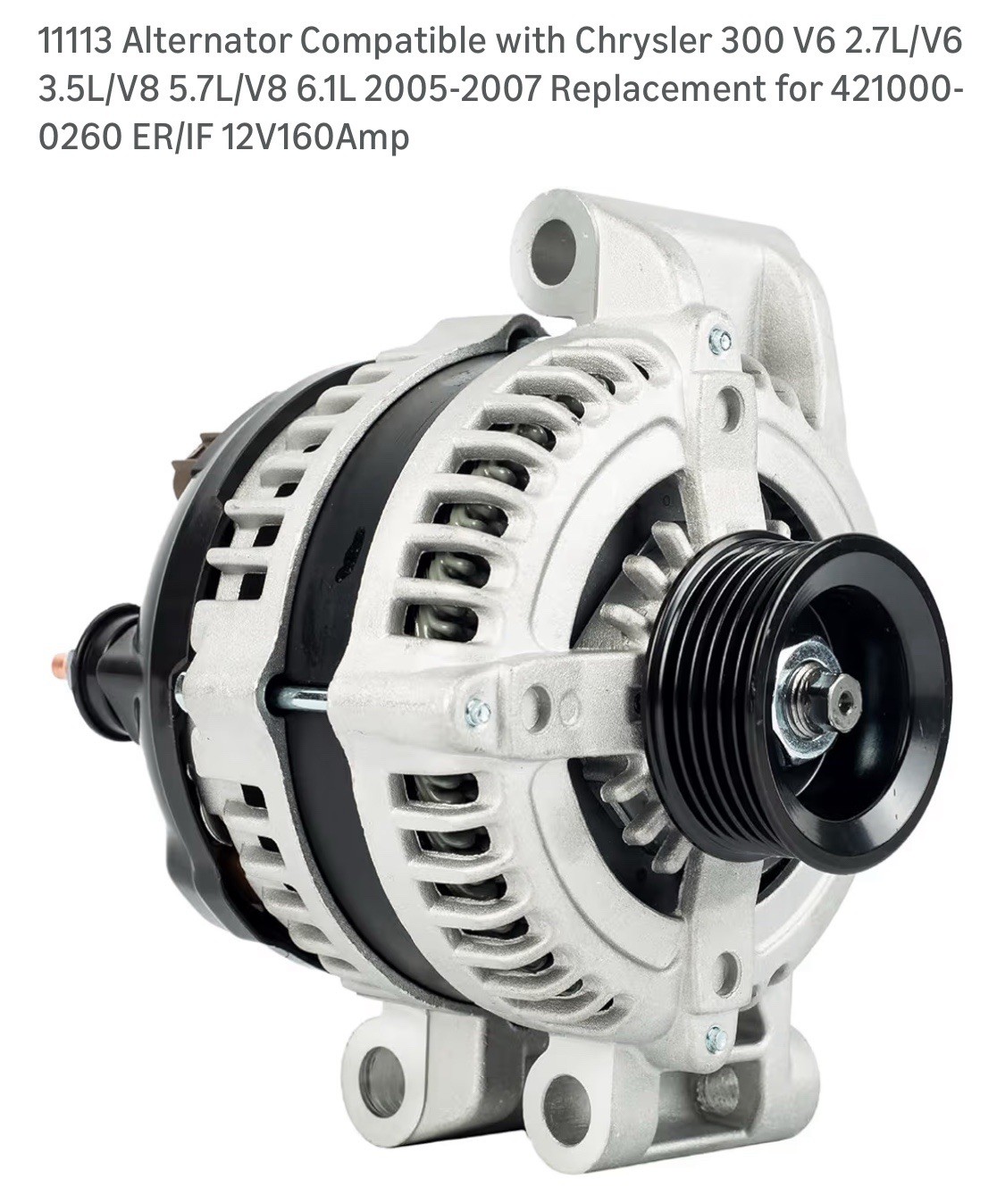 11273N 150A 12V Alternator Compatible for Ford Fusion 2010-2012 Taurus 2008-2...