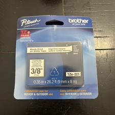 Brother International Tze221 Label Tape - 0.38" Width 1 Each Brand New