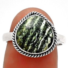 Natural Chrysotile 925 Sterling Silver Ring s.7.5 Jewelry R-1009