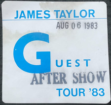 James Taylor Tour 1983 Guest Backstage Pass