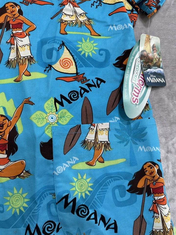 Disney Tooniforms Moana Cherokee Nurse Dental Scrub Top Shirt Size Small NWT - Image 2 of 4