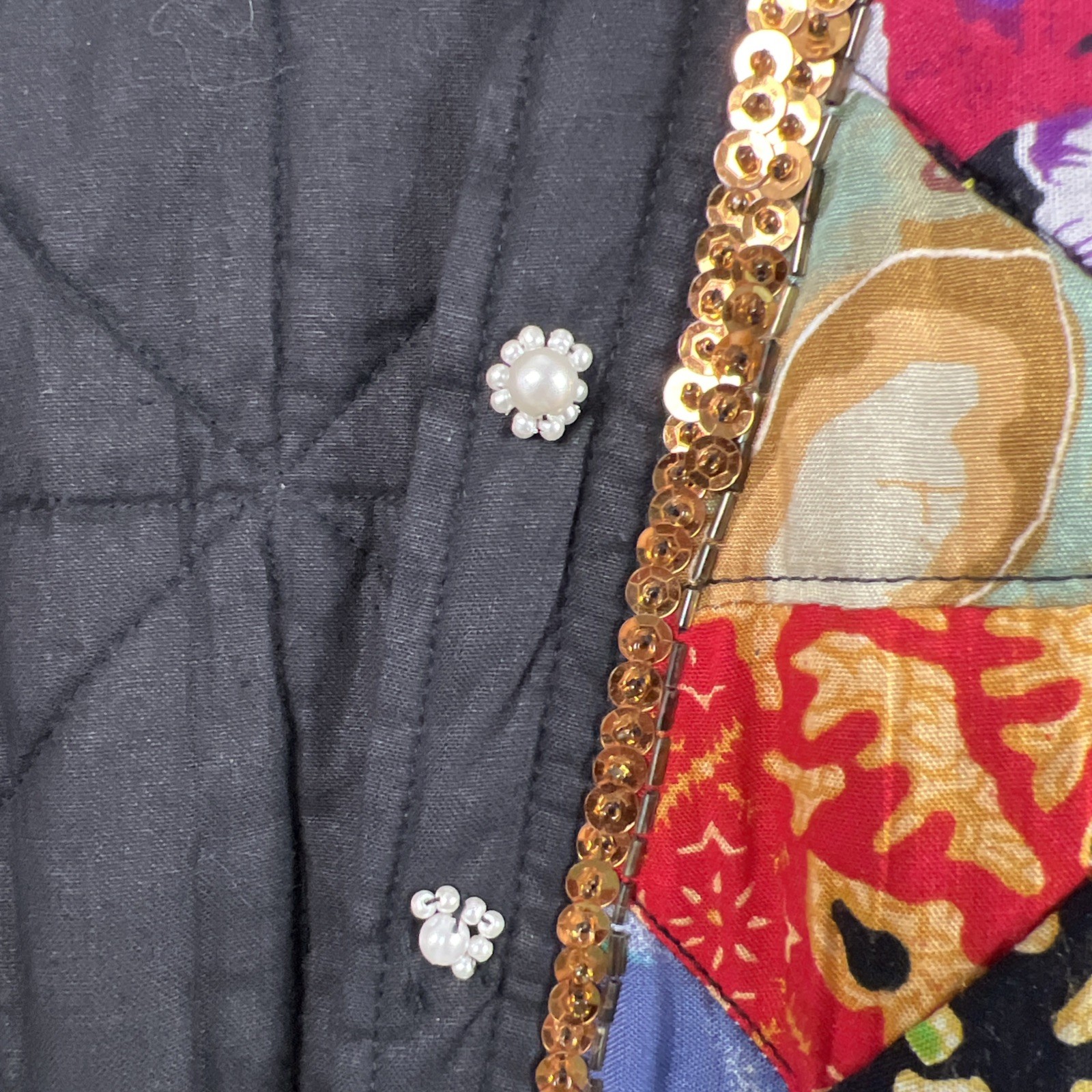 Patchwork Jacket Colorful Abstract Art Statement … - image 3