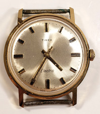 Timex Electric 9424-4069 Gold Tone 1969 Vintage Men's Watch Rare Parts or Repair