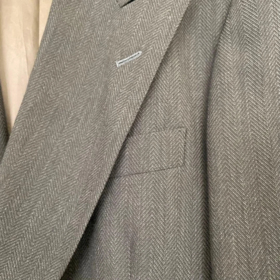 EMPORIO ARMANI Conjunto Traje Doble Pecho Espiga Talla 42 Hecho en Italia Marrón Foto 4 de 4