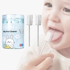 30PCS Baby Mouth Cleaning Swabs Disposable Tongue Tooth Care Sticks Newborn Dent