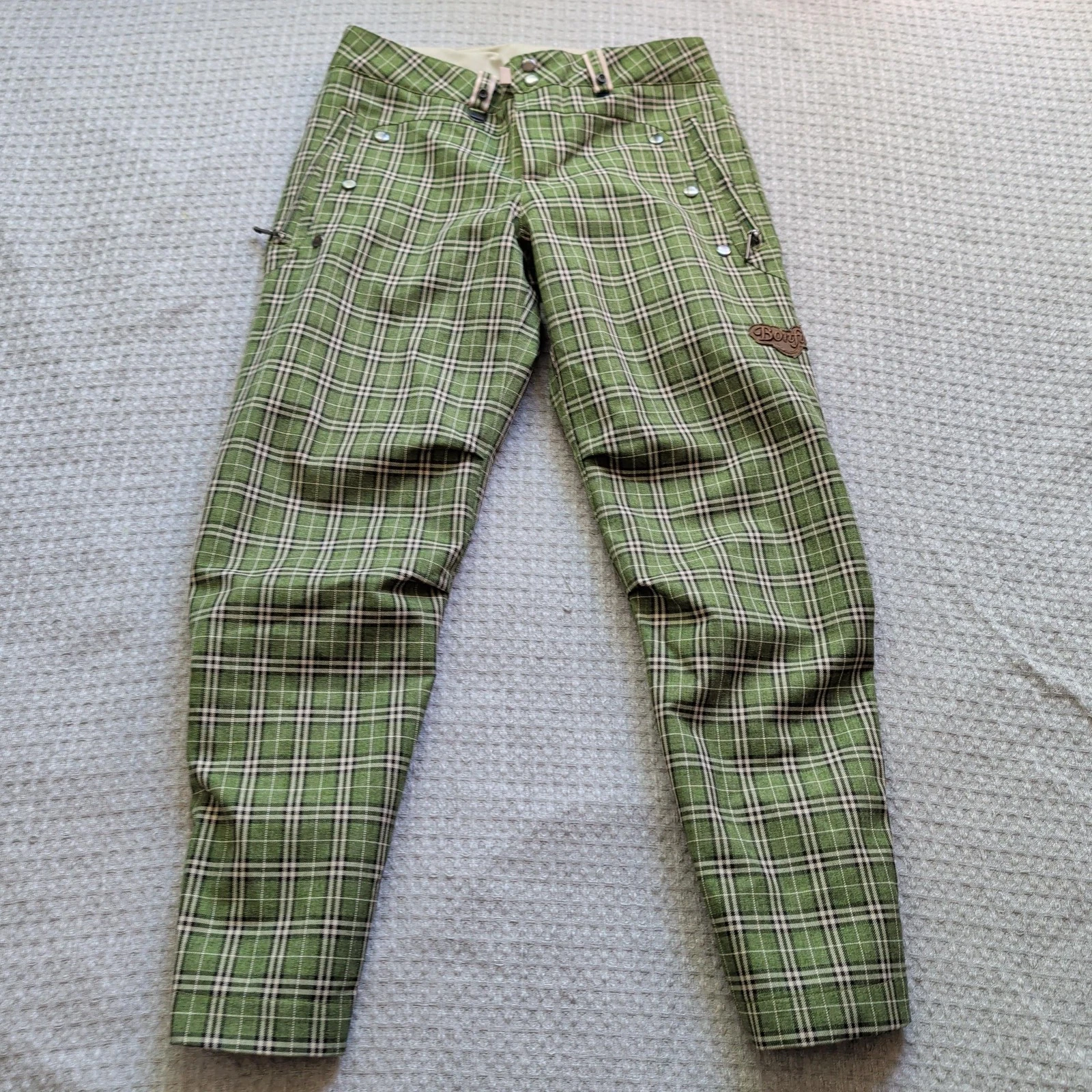 Bonfire Pants Womens Medium Green Plaid Arena Insulated Snowboard Classic Fit
