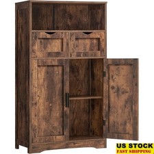 Large Storage Cabinet W/ Adjustable Shelves Drawers Organization Living Room