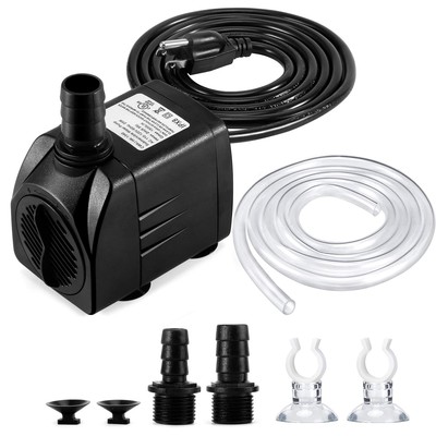 400GPH Submersible Water Pump with 6.5ft Tubing for Aquarium Pond Hydroponics