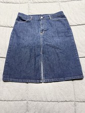 Gap Denim A-Line Skirt Women's Size 10 Blue Knee Length Stretch Button Pockets