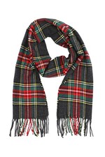 Soft  Warm Tartan Plaid Checked Cashmere Feel Winter Scarf Stewart Black