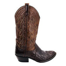 Mens 8.5 D Vintage Dan Post Exotic Brown Croc...