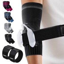 1 Pair Tennis Elbow Support Sleeve With Dual Gel Pads for Targeted Forearm Su...